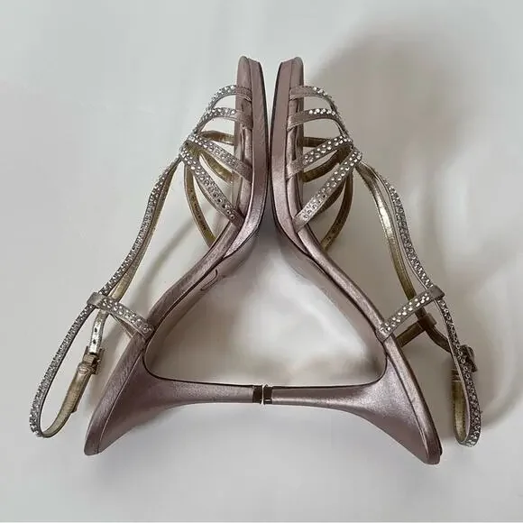 Nina Champagne Platform Sandal Size 9M - Picture 3 of 11